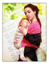 三美婴 纯棉 育儿背巾 婴儿背带/背袋 准妈妈必备 玫红色