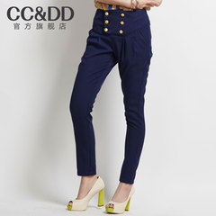 CCDD正品2014夏装新款女装英伦中腰哈伦修身小脚长裤