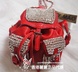 SMILYAN&hearts;88112&hearts;意大利MY MAO*真皮羊皮水钻迷你双肩背包斜跨包