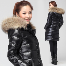 2012 新 羽绒服 女 新款 潮 长款 超大毛领 女装 正品 冬装 羽皇