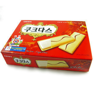  【好评如潮】韩国原装进口可拉奥/crown可瑞安酥香奶油蛋卷 盒装