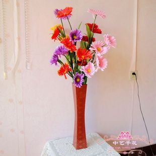 尾单特价(弗朗花非洲菊含花器)客厅落地假花干花插花套装-淘宝网