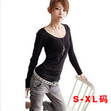 2011 新品 新款春装 韩版大码女装圆领打底衫长袖新款t恤835