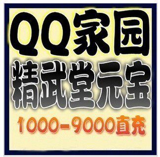 QQ精武堂元宝1000 /QQ爱宠国元宝 非银票 腾讯家园1000元宝