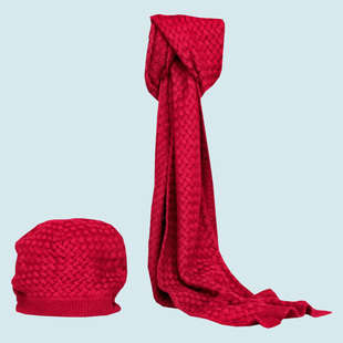 Fault codes specials new products beautifully woven diamond lattice pattern fleece Hat scarf set of two color 6,401