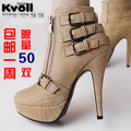 Kvoll女鞋子2012新款春秋季靴子女防水台罗马鞋超高跟鞋韩版短靴