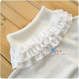 2012春装新款高领<em>蕾丝花边</em>水钻长袖加厚针织