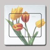 三金冠 创意家居 金色郁金香花朵图案DIY开关贴/田园风格墙贴 5g