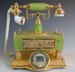 客厅创意工艺复古欧式仿古电话机玉石古董别墅座机