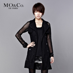 MO&amp;Co. 摩安珂春夏装 女装 M111DUT15弹力修身双排扣外套