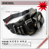 【超低价】Diesel 帆布配皮男式迷彩休闲腰包 震撼价 热卖中