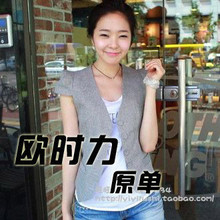 【2件包邮】欧时力 原单 单排扣 短袖小西装/小西服/休闲西装