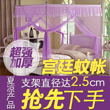 加粗2.5厘米宫廷蚊帐方顶 公主豪华加粗不锈钢支架落地式 三开门