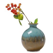 [粉蓝彩窑变瓷器和果果]整体花艺【包含花器和花材】独家搭配