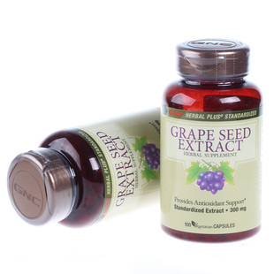  美国GNC 葡萄籽精华 300毫克 100粒 抗过敏辐射氧化 现货15年