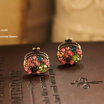 复古闪钻耳环韩版可爱...