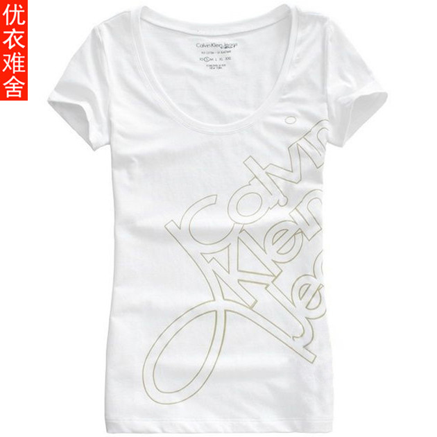 2012夏季专柜新款正品 时尚修身打底衫CK <span class=H>jeans</span>字母圆领T恤女短袖