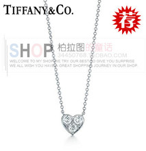 Tiffany tres collar de piedra corazón de joyería de plata de ley 925 cajas de regalo de durazno