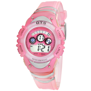 ots夜光果冻表儿童手表女孩防水男童电子小学生手表男孩运动腕表