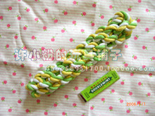 狗狗最爱 纯棉绳结宠物玩具 彩色麻花磨牙棒 长20CM 100G