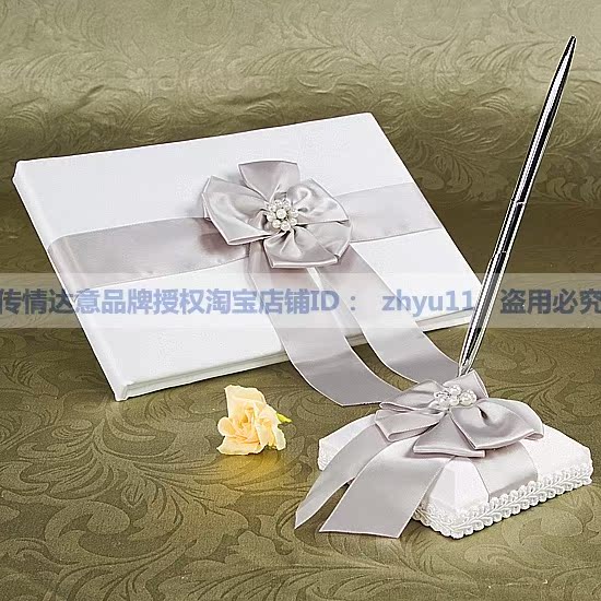 婚庆用品道具结婚婚礼用品签到本签到簿签名册签到笔浪漫珍珠花瓣 婚庆用品道具结婚婚礼用品签到本签到簿签名册签到笔浪漫珍珠花瓣