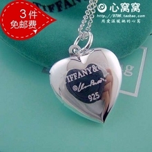 Tiffany mujeres collar de Tiffany amor en forma de corazón Caja marcos de fotos para abrir cualquiera de los tres colgantes