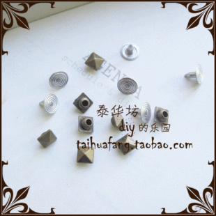  DIY配件/DIY撞钉/朋克铆钉/DIY柳钉/方形钉 青铜色6MM