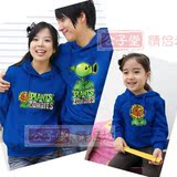 植物大战僵尸 新款亲子装童装韩版外套母子母女秋装冬装连帽卫衣