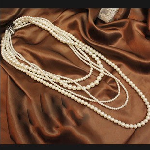 珍珠项链女韩版时尚百搭欧美复古多层珍珠长款项链毛衣挂件配饰潮