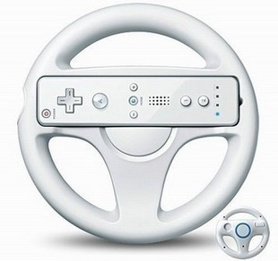 wii游戏机马力奥赛车方向盘wii直手柄方向，盘架右手柄遥控器托架