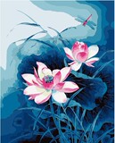 Z特价DIY数字油画 寒塘冷荷 30*40|40*50|60*80 手绘装饰画