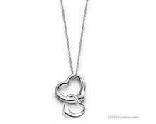Tiffany / 925 de plata de Tiffany Collar de mujer de doble doble collar colgante de corazón de collar de corazones