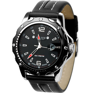  julius 聚利时 真皮正品男士手表男表帅气复古表水钻果冻明星同款