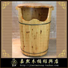 淘宝网嘉熙木桶/全国包邮【带轮】蒸汽浴足桶1型可泡足三里泡脚盆 木桶