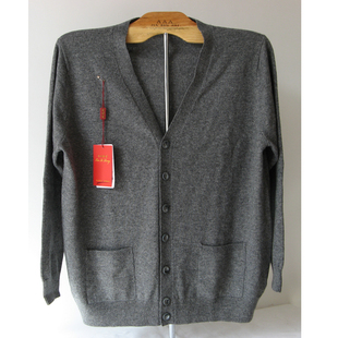 天然品质 <em>老头</em>中<em>老年人男款</em>开身<em>毛衣</em> 羊绒开衫