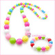 Candy girl七彩圆珠糖果色项链