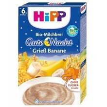 德国原装进口喜宝HiPP辅食有机香蕉牛奶燕麦晚安米粉3181 6+250g