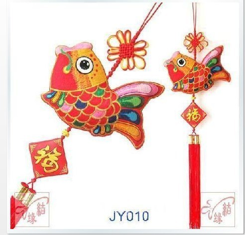 supply new year gift Chinese knot Embroidery Suzhou embroidery gules Colorful fish Jubilation Pendant medium , please)in the Festive supplies/Gift , Chinese knot category - from Buy2taobao.com to provide professional Taobao agent buy service