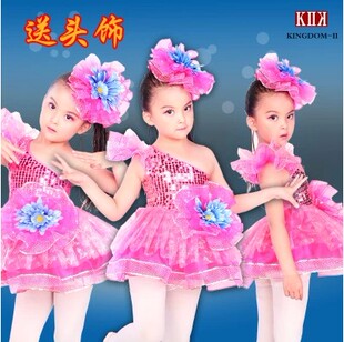 少儿舞蹈演出服装 六一儿童节表演服装 舞蹈演出服女童 舞蹈裙