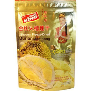  绿佳美食 进口食品 泰国特产榴的华100%冻干纯榴莲干100g