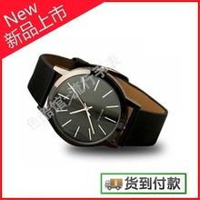 KIUO CK mens relojes, relojes clásicos del movimiento de las importaciones de la correa de cuero suave impermeable negro