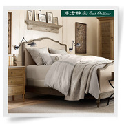 出口外贸欧式床双人床法式复古布艺床成人1.8米实木布艺软床