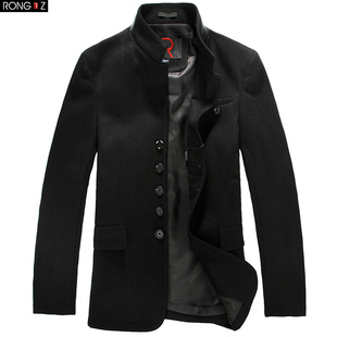  品牌特卖RONGZ冬装韩版商务男士羊毛风衣呢子立领大衣外套86803