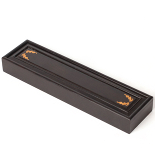 黑檀木嵌黄杨木雕筷子盒子带盖 红木餐具筷子盒便携盒实木质筷盒