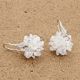 超热卖韩国进口㊣925银水晶碎花耳环