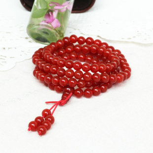  正品包邮 巴西红玛瑙佛珠手链 108颗手串多圈 辟邪招财 情侣