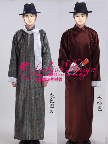 男式长褂 五四青年装 旧上海长衫 许文强服装 唐