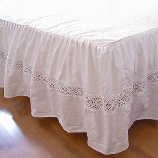 超值韩版欧版精美荷叶边嵌蕾丝，花边高支加厚纯棉，单件床裙床单床罩