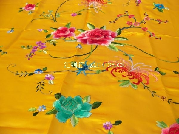 正品-纯手工苏绣/真丝绣花被面/真丝绣花被套(金黄色)百花|ruв категории постельные принадлежности, одеяло - от Buy2taobao.com для оказания профессиональной услуги покупки агента Taobao