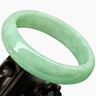  珍稀缘 老坑A货 翡翠手镯 极品满绿圆玉镯子 天然正品玉器带证书